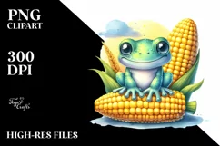 Cute Baby Frog Corncob | Sublimation | Clipart Product Image 3