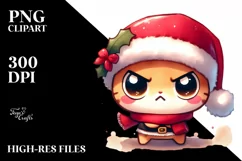 Watercolor Angry Cool Santa, PNG Product Image 2