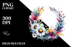 Abstract Dasy Whreath | Sublimation | Clipart Product Image 1