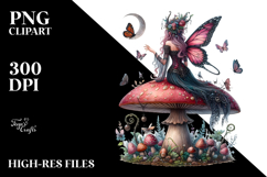 Gothic Fairy on a Mushroom Creative View from Back Product Image 2