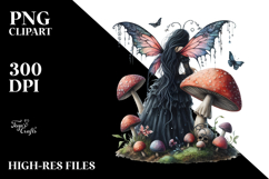 Gothic Fairy on a Mushroom Creative View from Back Product Image 2