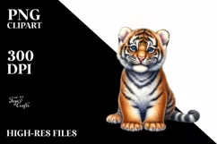 Cute Baby Tiger Barn | Sublimation | Clipart Product Image 1