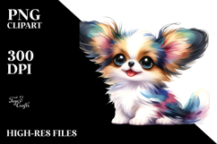 Enthusiastic Papillon Watercolor PNG Product Image 2