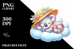 Cute Baby Koala Dressed for Summer Clipart Product Image 3