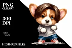 Funny Pembroke Welsh Corgi Singer | Clipart Product Image 1