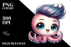 Expressive Baby Octopus PNG Product Image 2