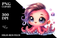 Cute Baby Octopus PNG Product Image 2