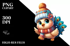 Winter Baby Peacock Digital Art PNG Product Image 2