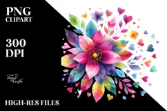 Simple Floral Heart, Colorful PNG Product Image 2