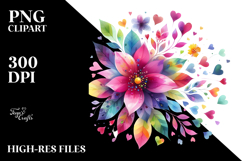 Simple Floral Heart, Colorful PNG Product Image 2