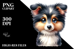 Funny Baby Collie with Flower Haircut | Sublimation Clipart Product Image 2