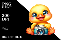 Smiling Baby Duck with Camera PNG Product Image 2