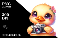 Smiling Baby Duck with Camera PNG Product Image 2
