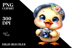 Smiling Baby Duck with Camera PNG Product Image 2