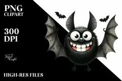 Funny Watercolor Simple Haloween Bat | Sublimation | Clipart Product Image 3