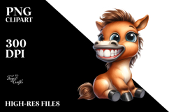 Happy Sitting Baby Horse with Goofy Smile | Sublimation | Product Image 2