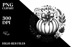 Pumpkin Season with Pumpkin and Bow PNG Product Image 3