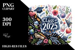 Class of 2025 Watercolor | Sublimation | Clipart Product Image 3