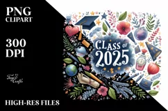 Class of 2025 Watercolor | Sublimation | Clipart Product Image 3