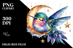 Vibrant Baby Hummingbird Sleeping on the Moon Product Image 2