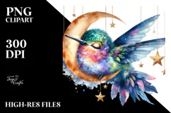 Vibrant Baby Hummingbird Sleeping on the Moon Product Image 2