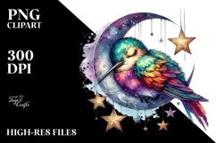 Vibrant Baby Hummingbird Sleeping on the Moon Product Image 2