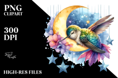 Baby Hummingbird Moon Clipart Product Image 2