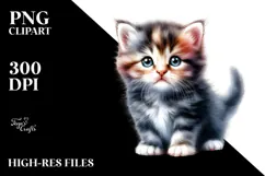 Watercolor Baby Kitten PNG Product Image 2