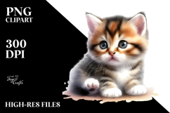 Digital Baby Kitten Sleeping on Flower, Transparent PNG Product Image 2