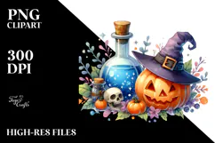 Watercolor Style Funny Halloween Clipart Product Image 2