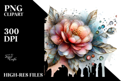 -Like Camellia Watercolor Splash | Sublimation Clipart Product Image 2