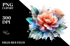 -Like Camellia Watercolor Splash | Sublimation Clipart Product Image 2