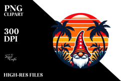 Vintage Tropical Gnome Sunset, Tshirt PNG Product Image 2