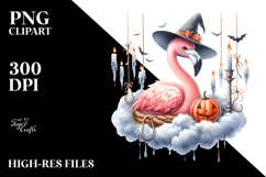 Flamingo Dressed for Halloween PNG Product Image 2