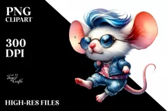 Watercolor Vibrant Mouse Jumping PNG Product Image 3