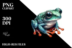 Watercolor Baby Frog PNG Product Image 2
