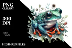 Happy Adorned Baby Frog PNG Product Image 2