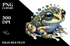 Happy Adorned Baby Frog PNG Product Image 2