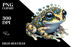 Happy Adorned Baby Frog PNG Product Image 2