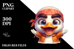 Joyful Dancing Duck with Bandana, PNG Product Image 2