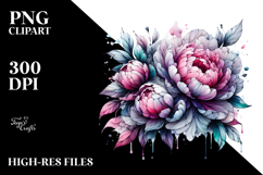 Peonies Watercolor, PNG Product Image 2