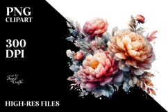 Peonies Watercolor, PNG Product Image 2