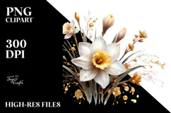 Narcissus with Golden Insertions, High-Res PNG Product Image 2