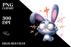 Whimsical Bunny Portrait, Transparent PNG Product Image 2