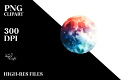 Vibrant Abstract Moon and Foliage Product Image 2