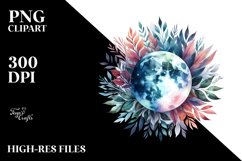 Vibrant Abstract Moon and Foliage Product Image 2