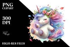 Colorful Baby Unicorn Tumbling with Spring Petals Product Image 3