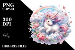 Colorful Baby Unicorn Tumbling with Spring Petals Product Image 1