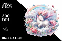 Colorful Baby Unicorn Tumbling with Spring Petals Product Image 1