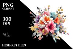 Vibrant Bouquet with Azalea and Gold Foil | Sublimation Product Image 3